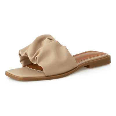 Fashion Pleated Flat Sandals Women Summer Casual Shoes Sandales Femmes 2021