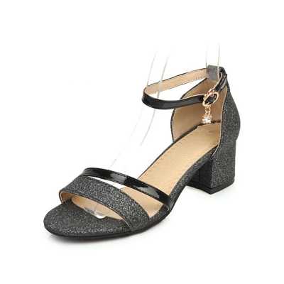 2021 summer new breathable pu European and American fashion simple and casual style to help low wild fashion casual sandals
