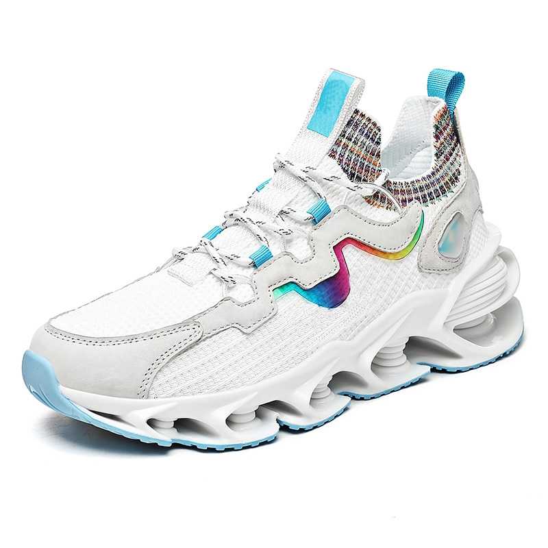 Running Shoes for Men Summer Flying Woven Sneakers Blade Cushioning Soles Mens Athletic Shoes Walking Trekking Leisure Sneaker