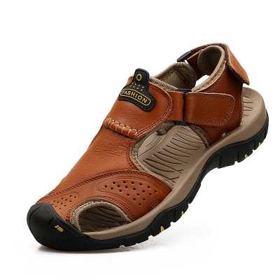 2021 Men Summer Sandals Genuine Leather Casual Shoes Man Roman Style Beach Sandals Brand Men Summer Shoes Big Size 38 44