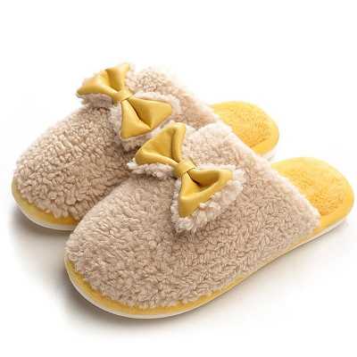 Winter woman slippers Fashion Butterfly knot House slippers women Synthetic massage short plush Indoor slippers