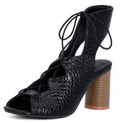 Ladies Round Heels Peep Toe High Heels Gladiato Sandals Women Summer Casual Shoes big size Sandales Femmes 2021