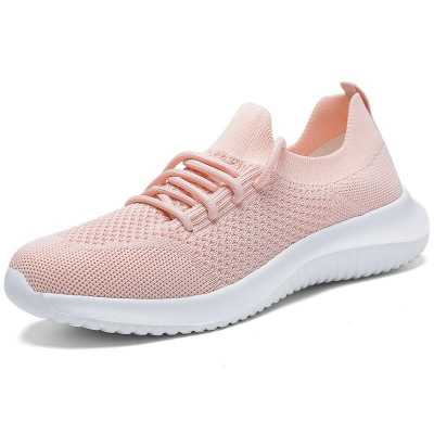 NewFlat Shoes for Women Casual Sneakers Antislip Wear resisting Fashion Breathable Lace up Mesh Ladies Flats Shoes