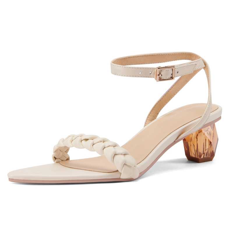 Fashion Strange Style Genuine Leather High Heels SandalsWomen Summer Party Shoes Ladies 2021